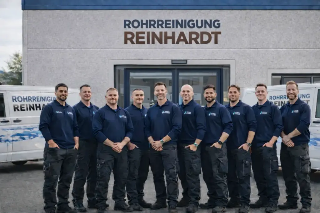 Techniker der Rohrreinigung Reinhardt Worms bei der Reinigung einer Rohrleitung
